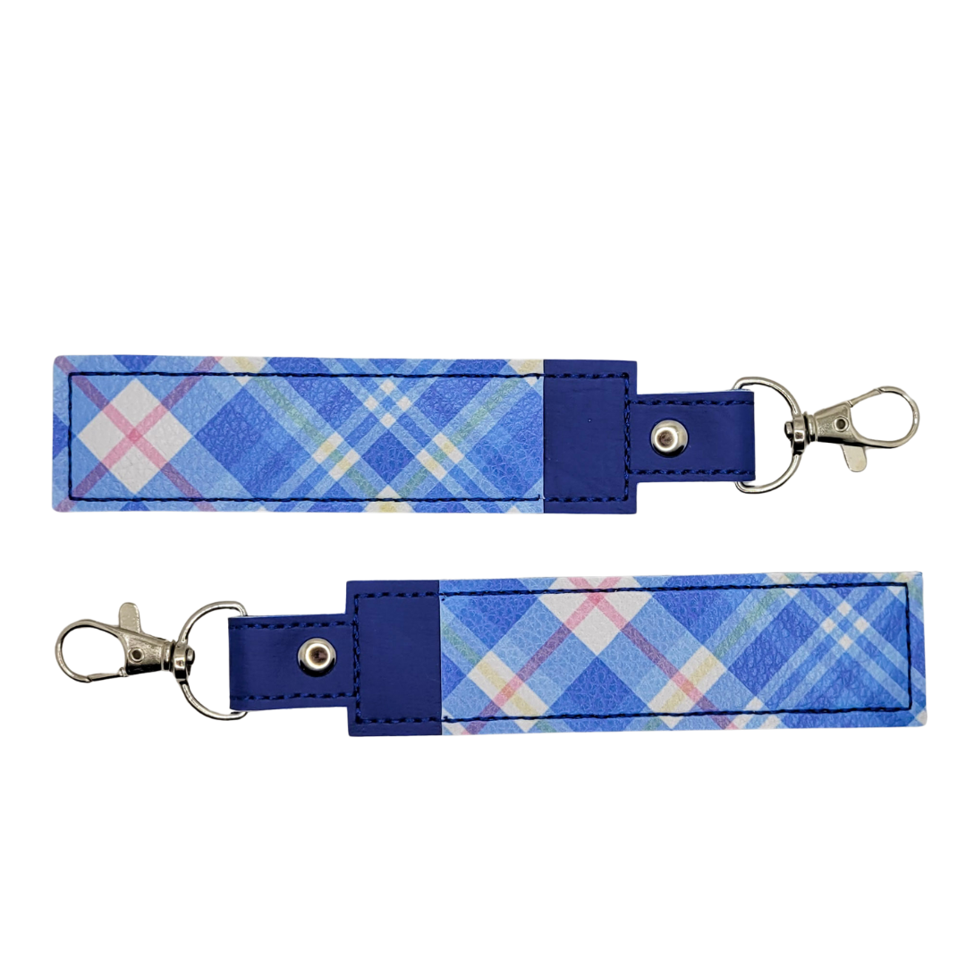 Blue Plaid Vinyl Pen Case