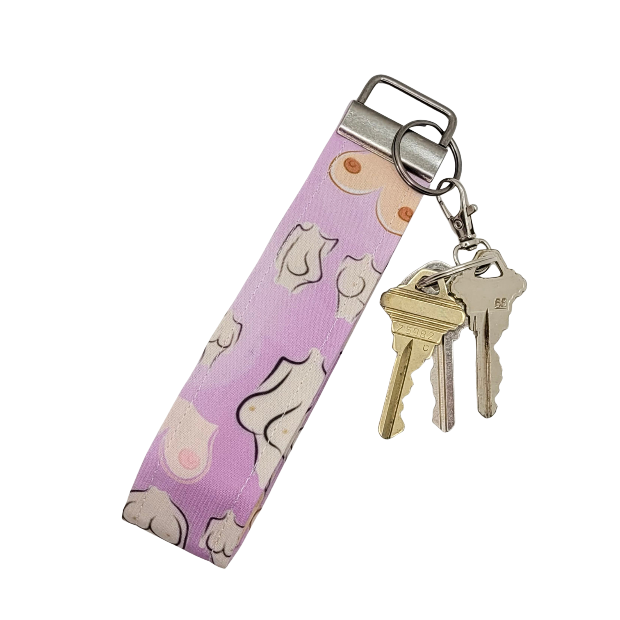 Boobies Wristlet Keychain Strap