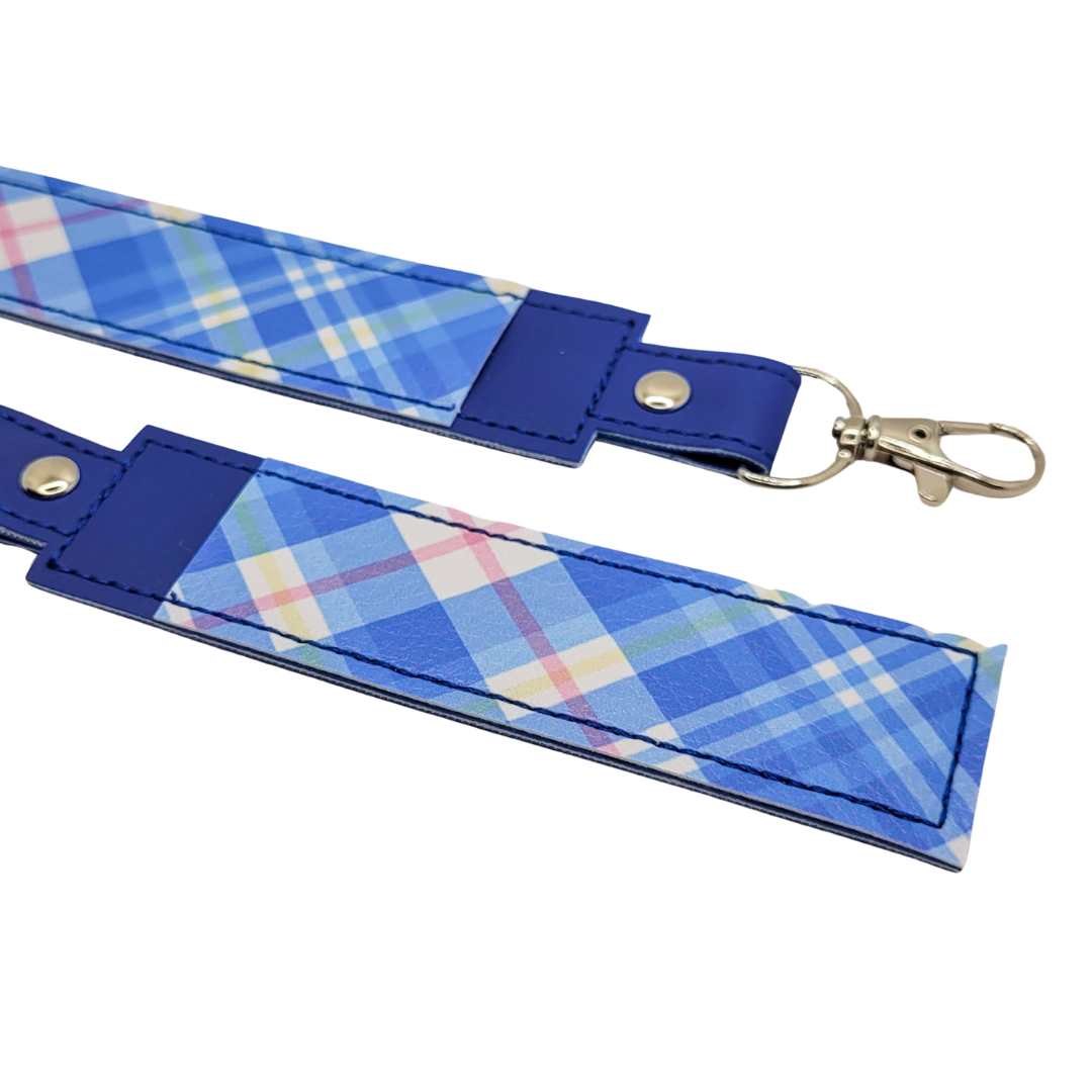 Blue Plaid Vinyl Pen Case