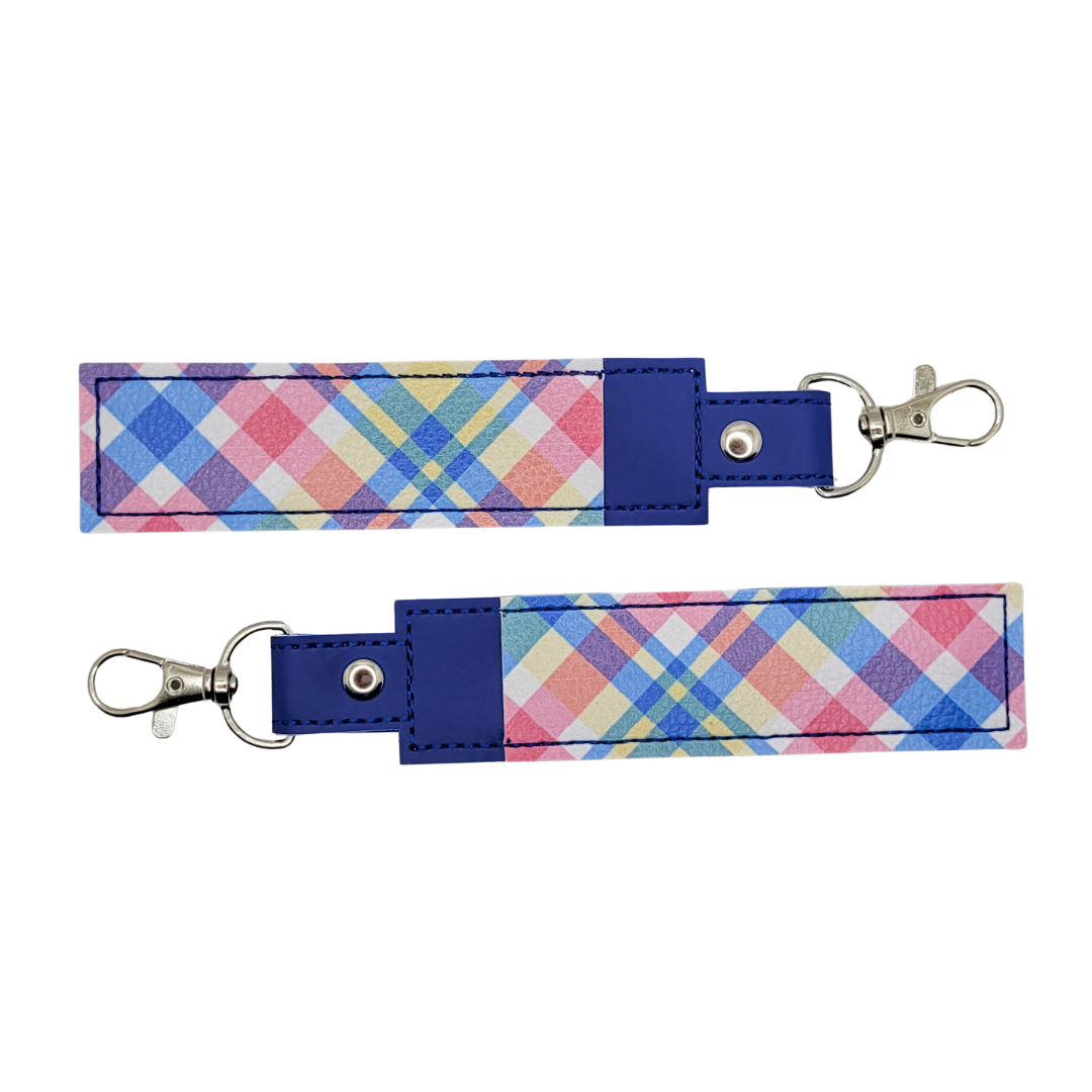 Blue Plaid Vinyl Pen Case