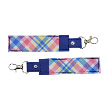 Blue Plaid Vinyl Pen Case