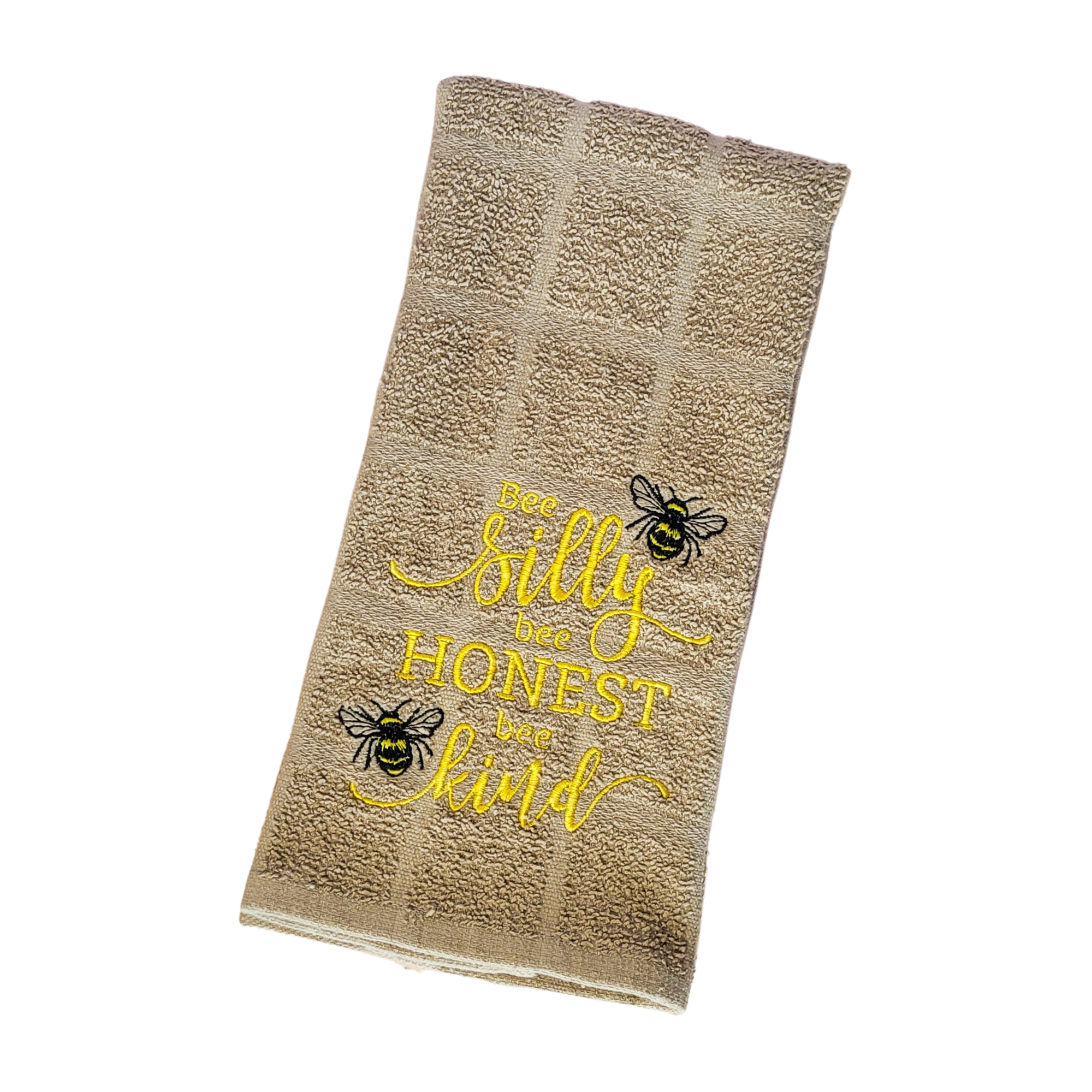 Bee Silly, Bee Honest, Bee Kind Embroidered Hand & Tea Towel
