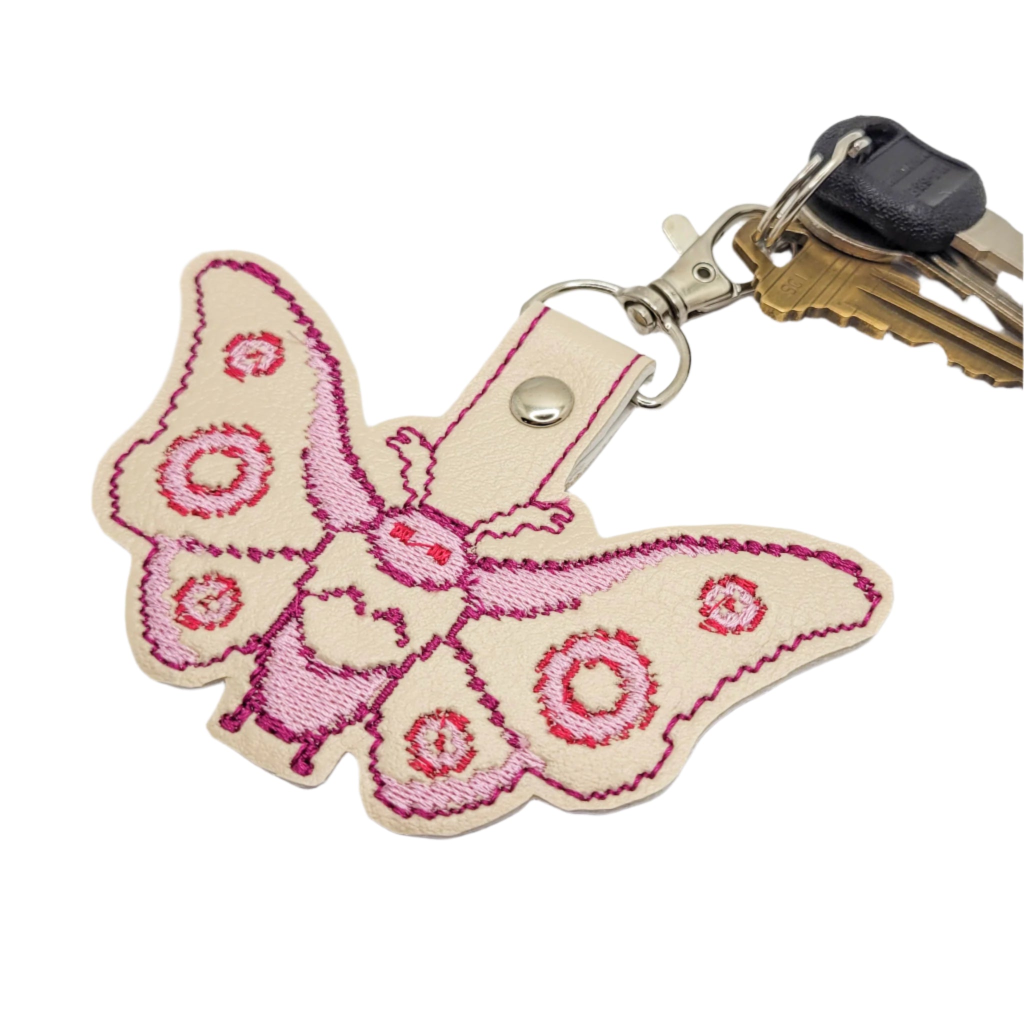 8-Bit Mothman Vinyl Embroidered Keychain
