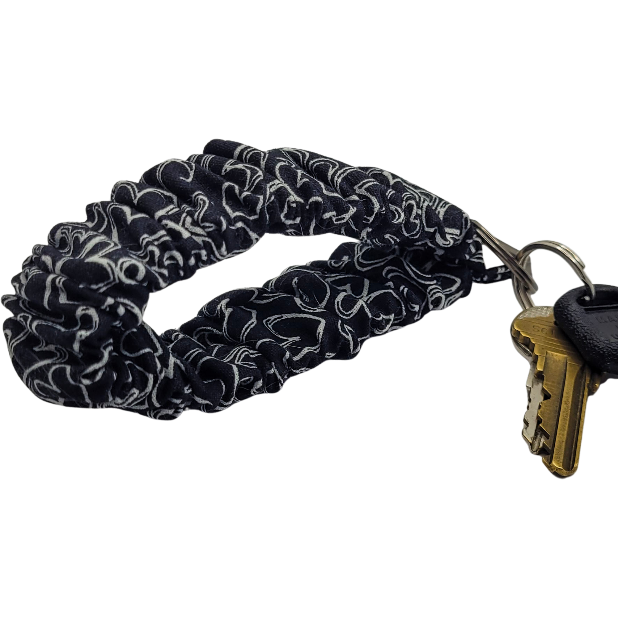 Doodle Hearts Scrunchie Keychain