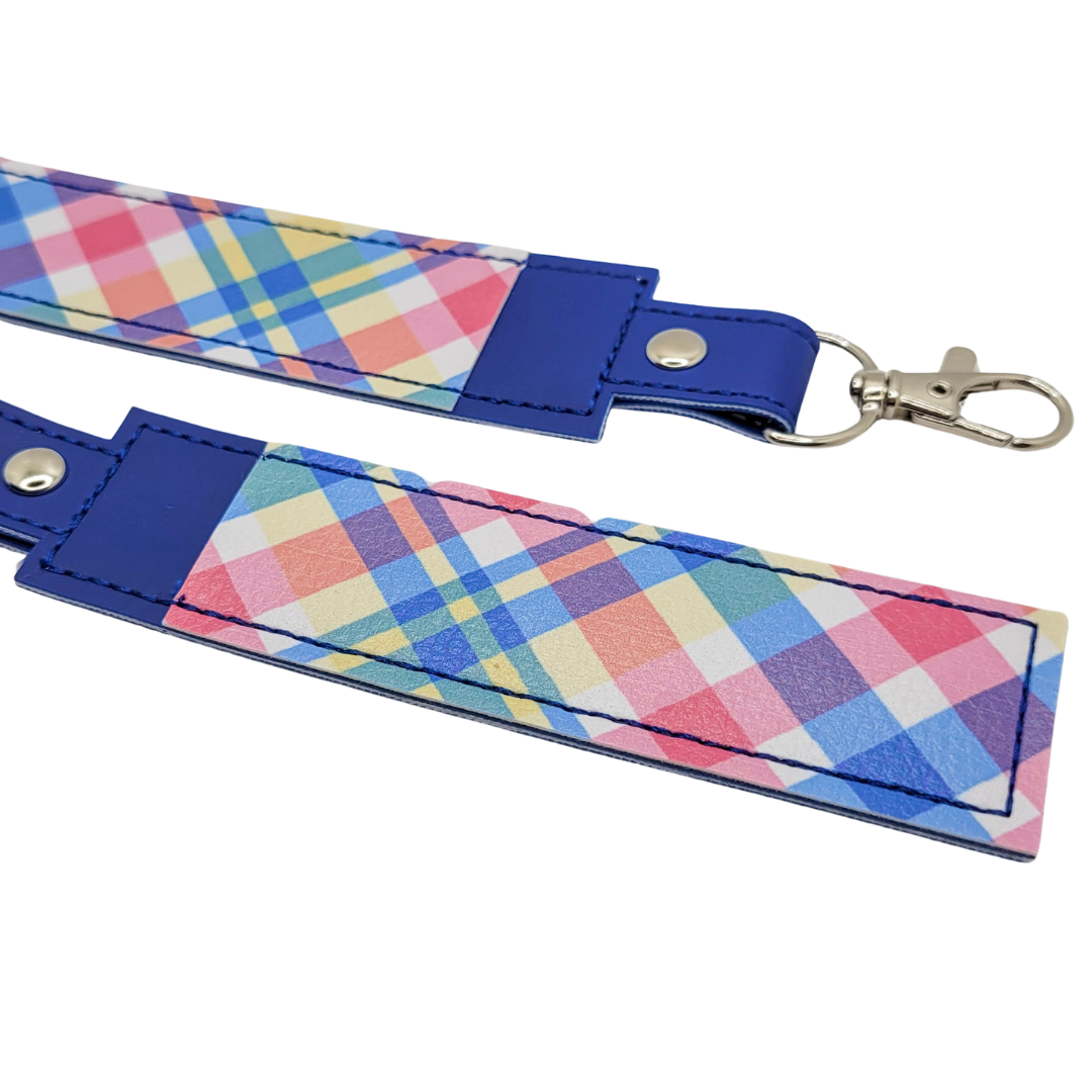 Blue Plaid Vinyl Pen Case