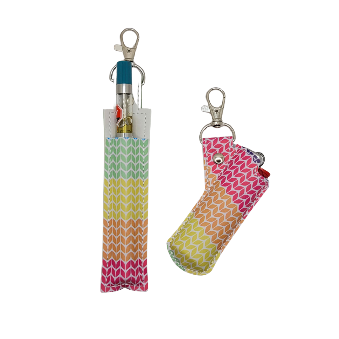 Rainbow Knit Vinyl Pen Case