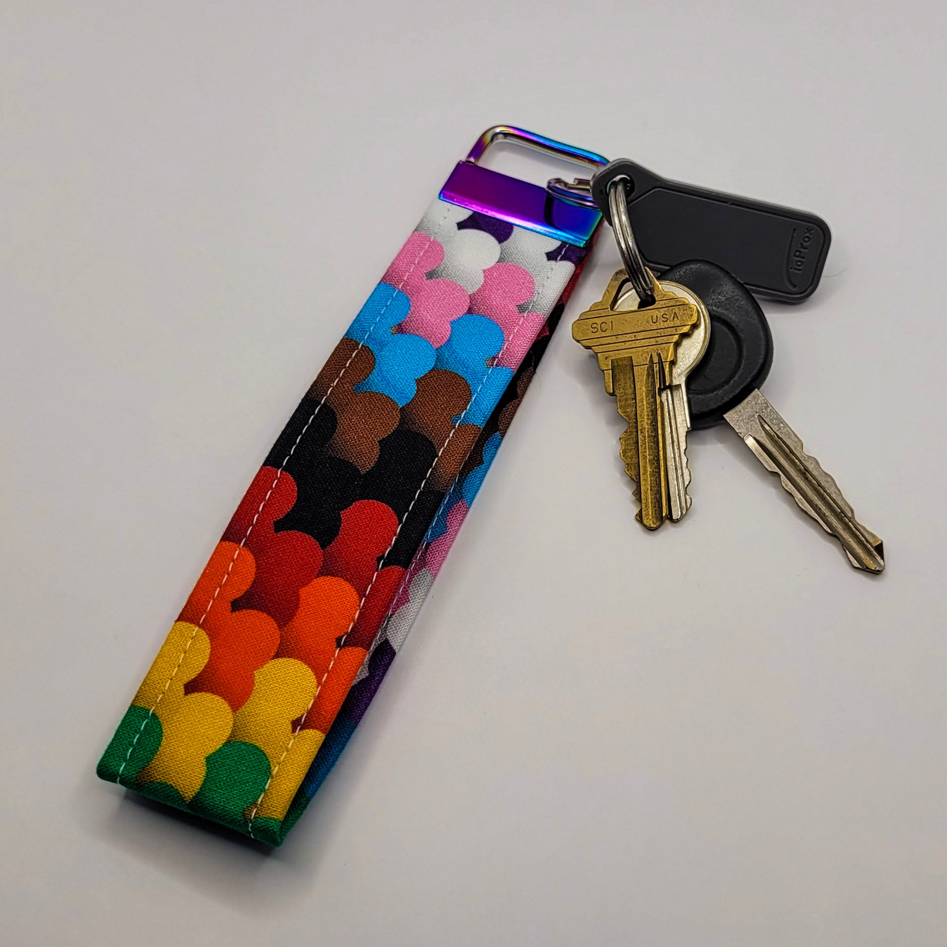 Progress Pride Wristlet Key Strap