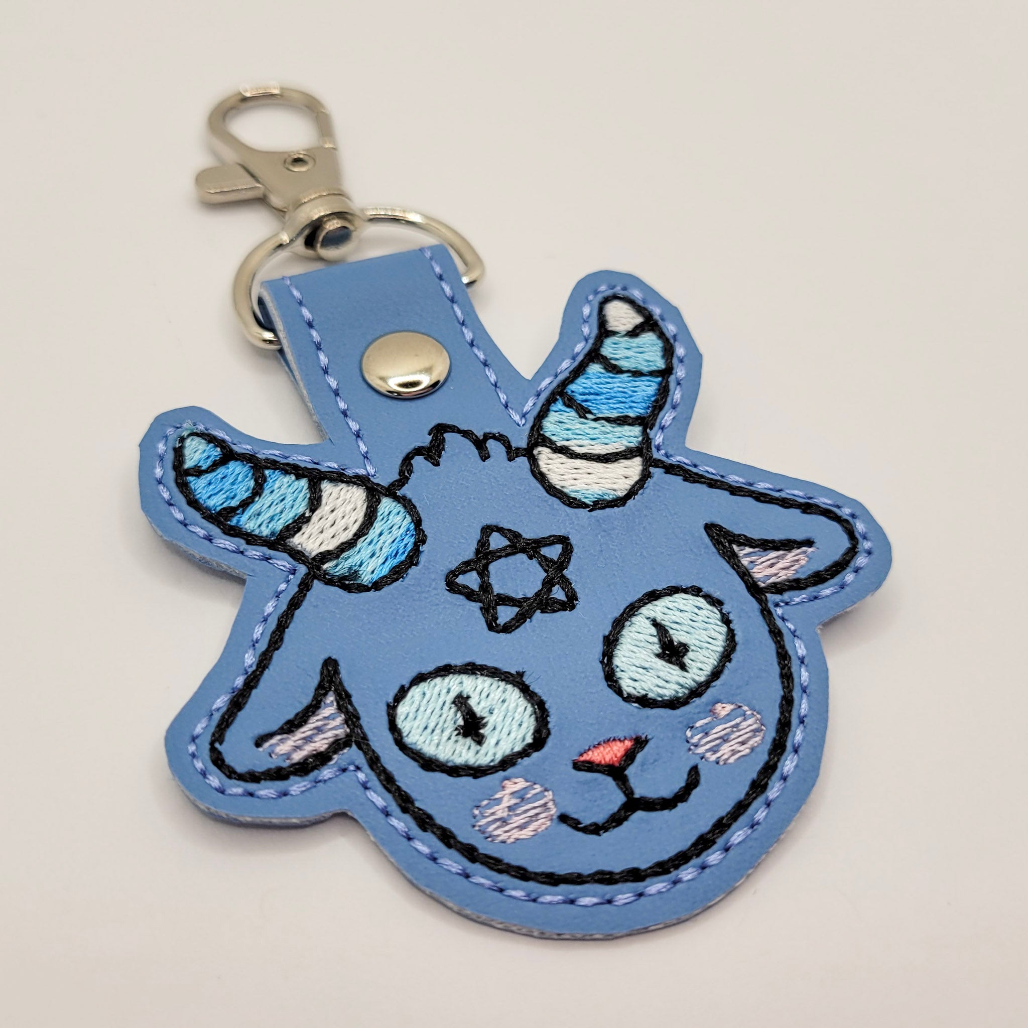 Chibi Baphomet Vinyl Embroidered Keychain