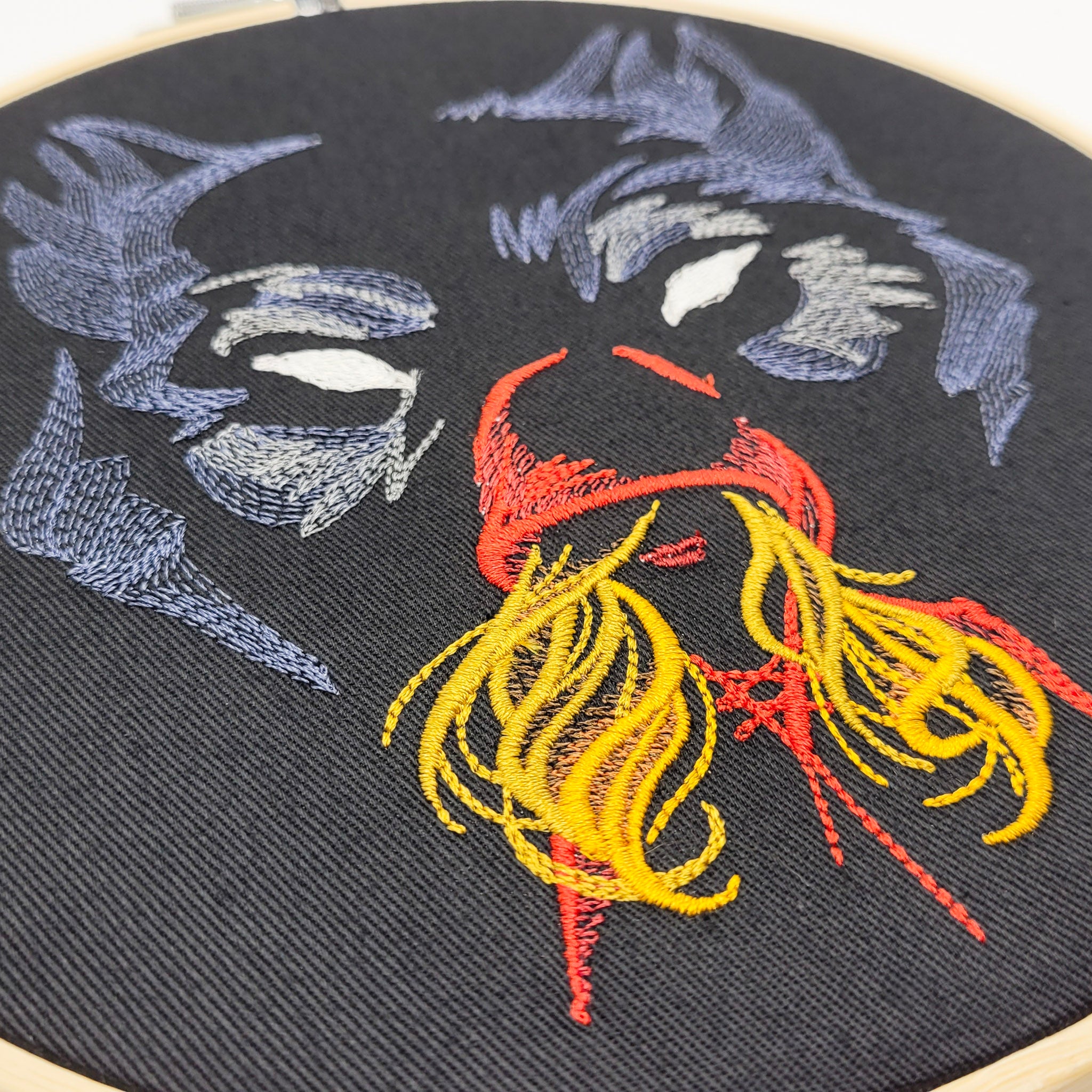 Wolf in the Woods – 7" Embroidered Wall Art