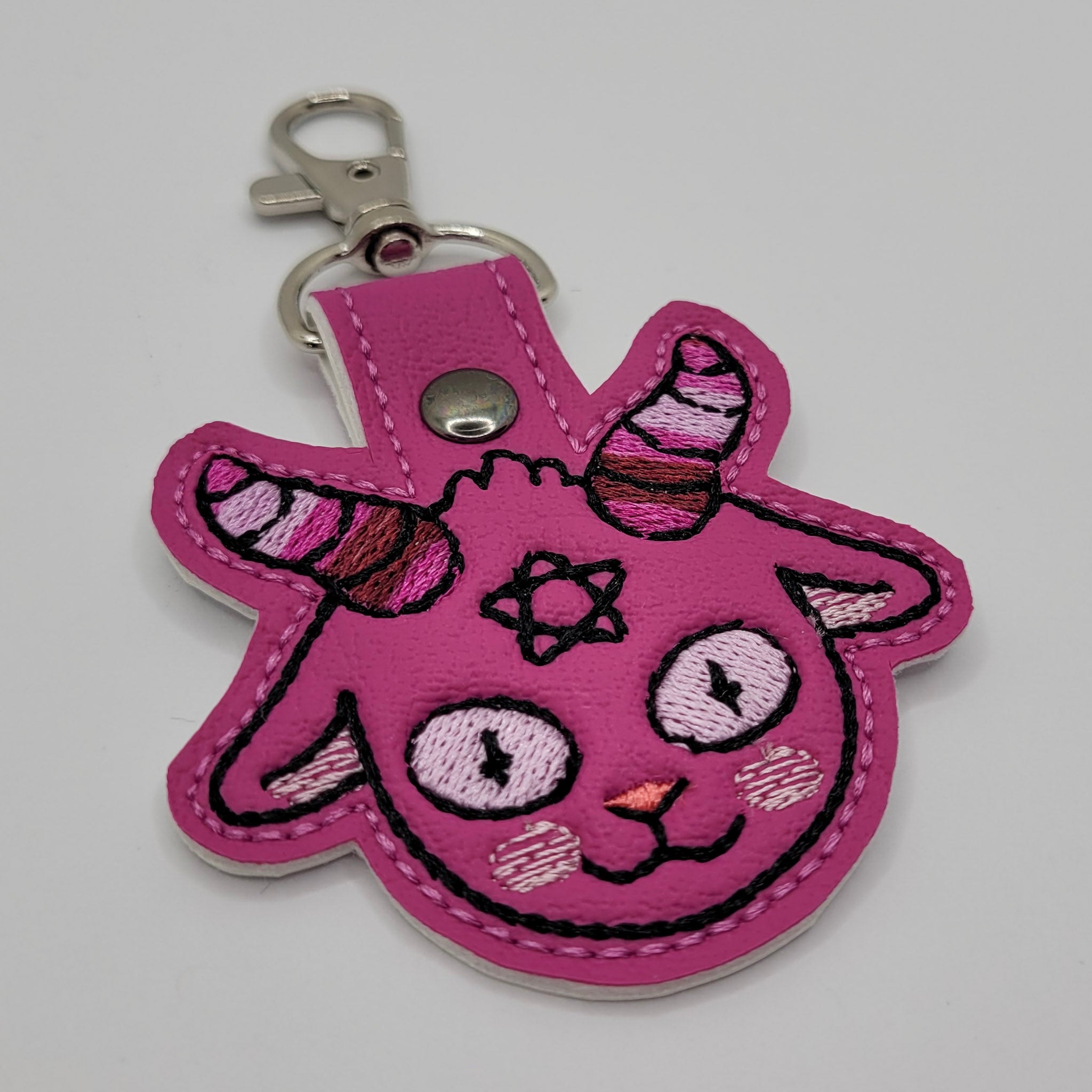 Chibi Baphomet Vinyl Embroidered Keychain