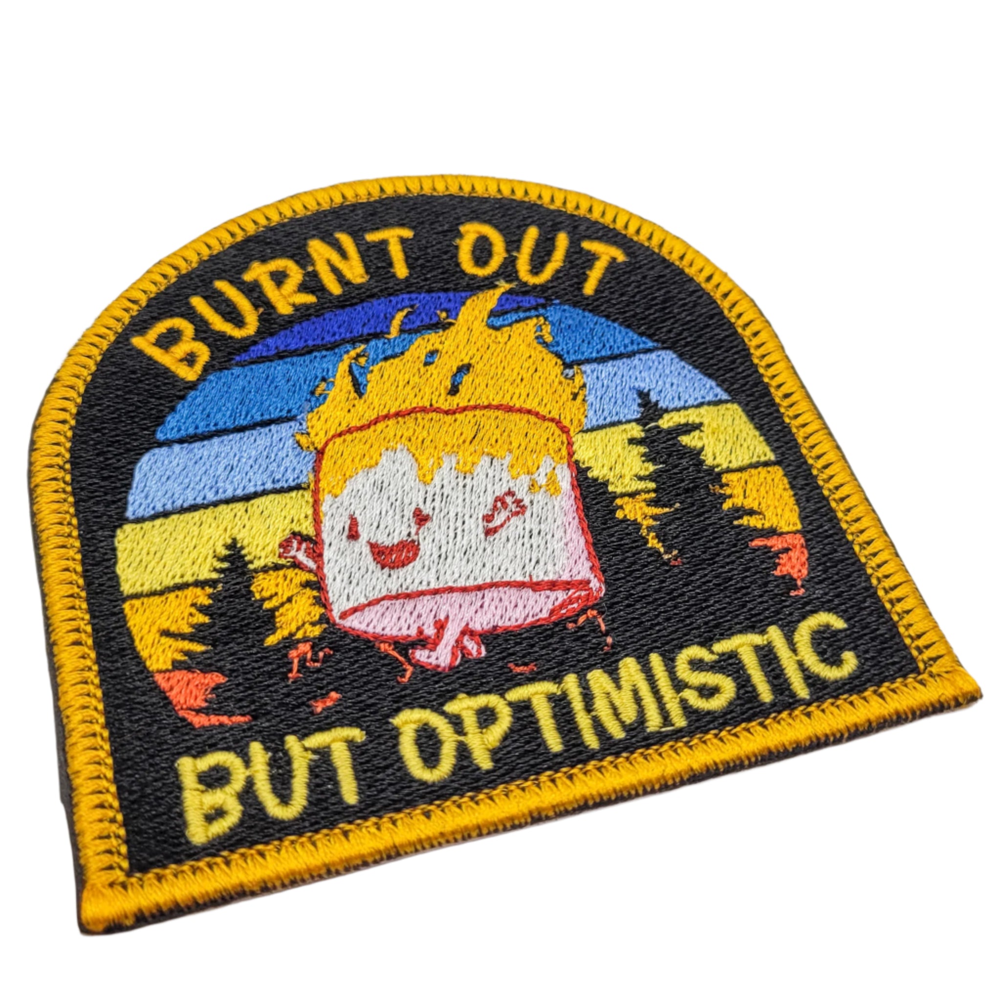 Burnt Out But Optimistic Embroidered Patch