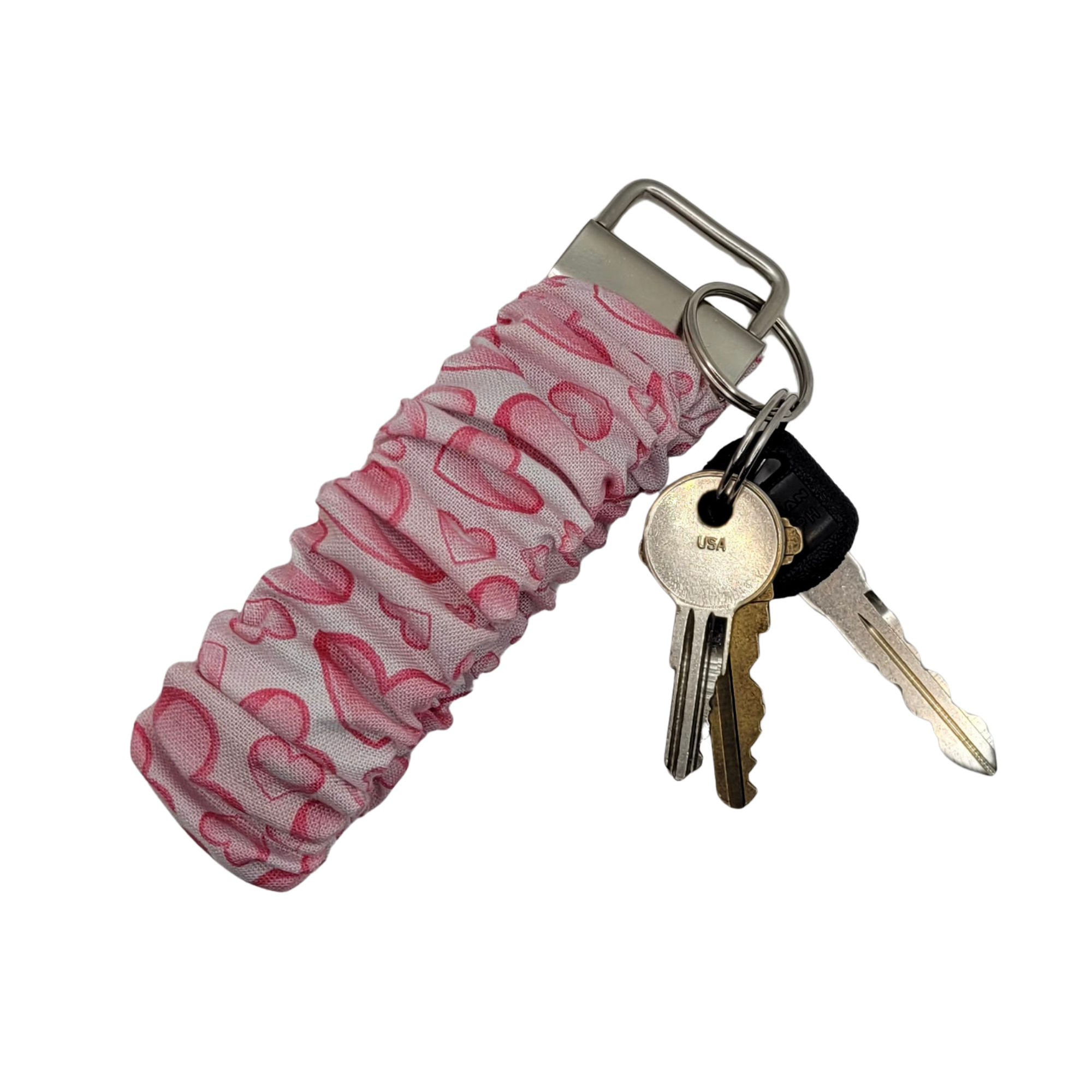 Bubble Hearts Scrunchie Keychain