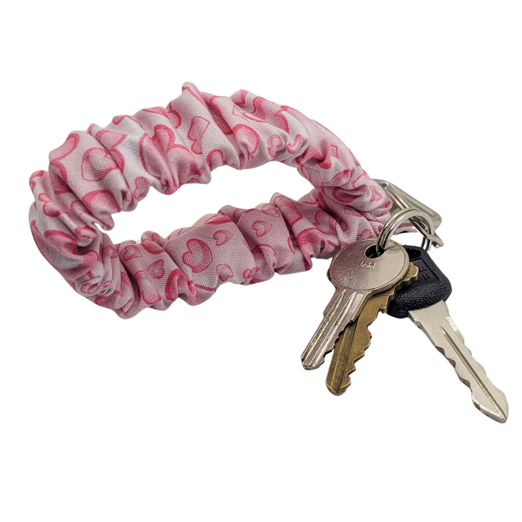 Bubble Hearts Scrunchie Keychain