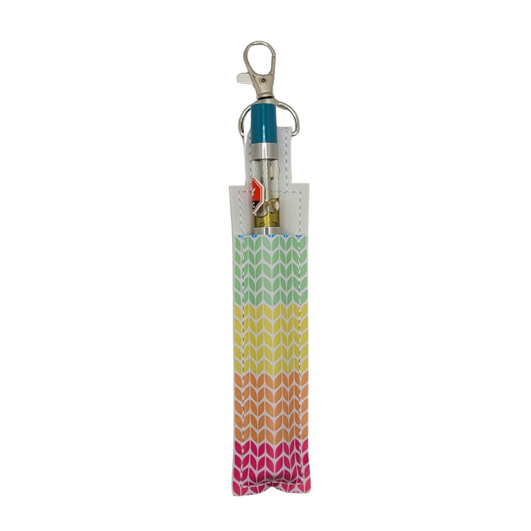 Rainbow Knit Vinyl Pen Case