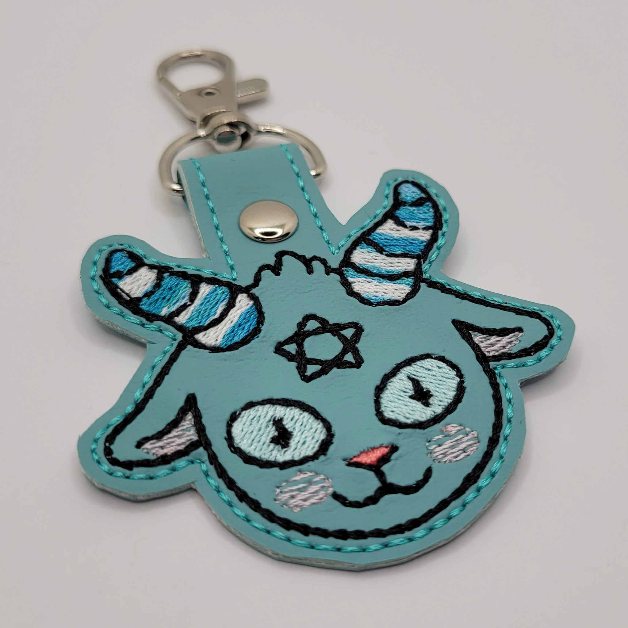 Chibi Baphomet Vinyl Embroidered Keychain