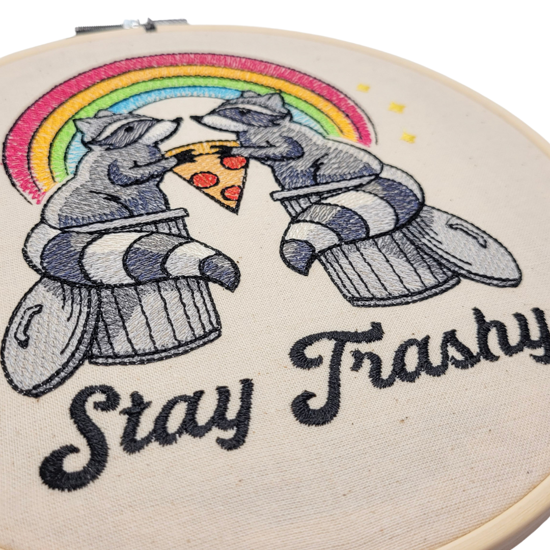 Stay Trashy – 7" Embroidered Wall Art