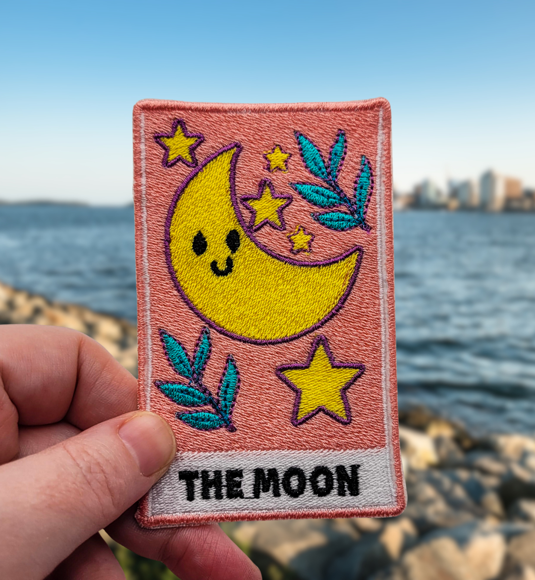 The Moon Tarot Card Embroidered Patch