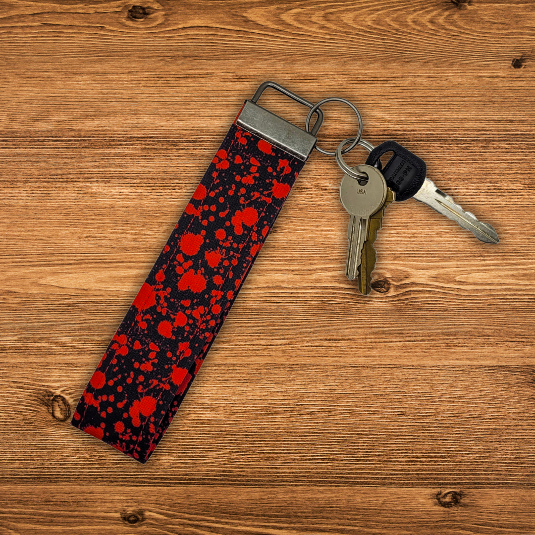 Blood Splatter Wristlet Key Strap