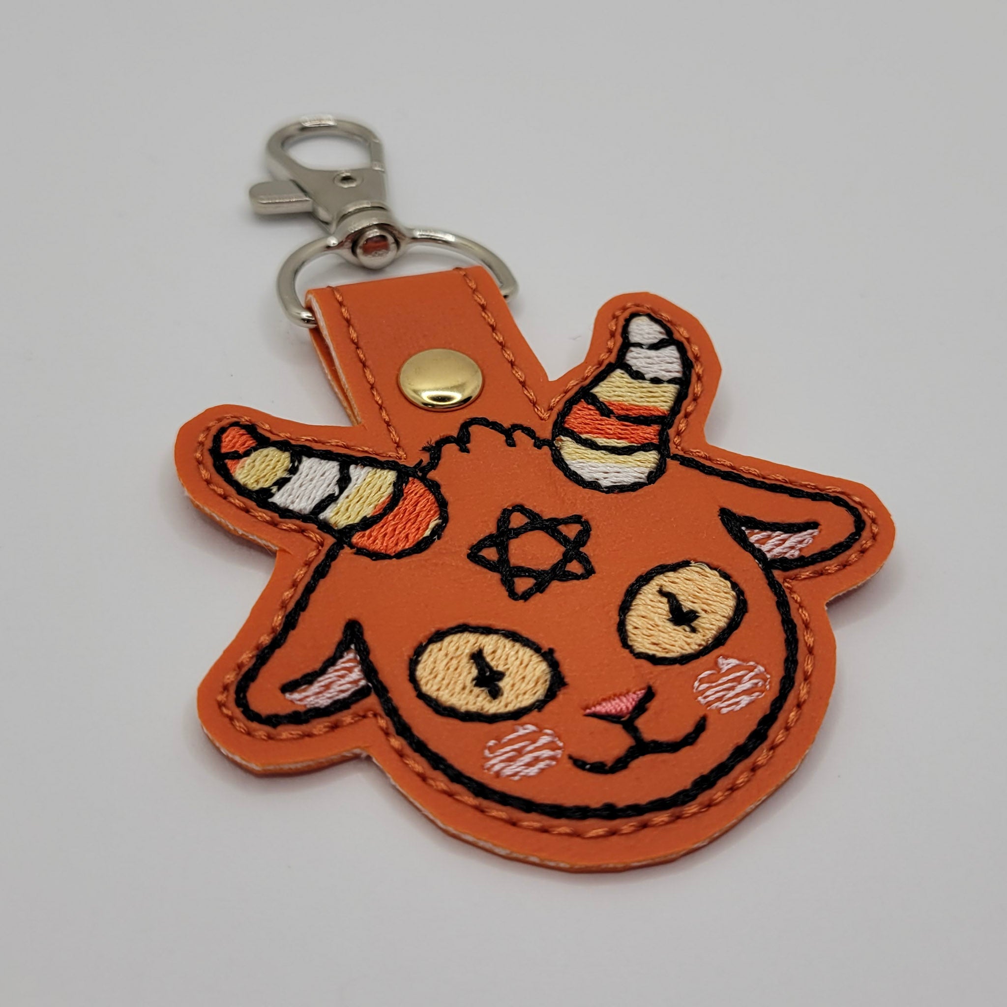 Chibi Baphomet Vinyl Embroidered Keychain