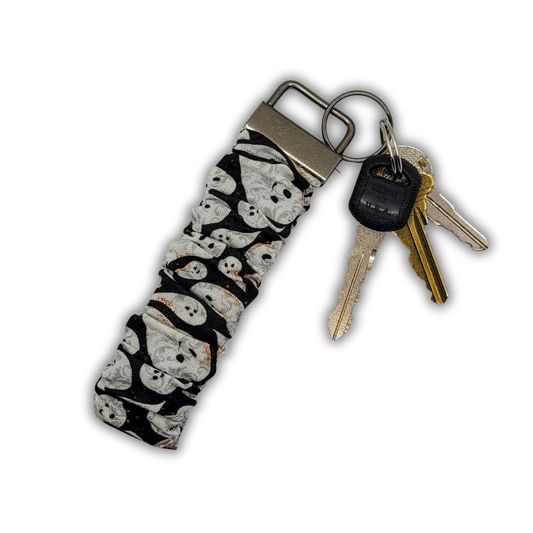 Ghosts Scrunchie Wristlet Keychain