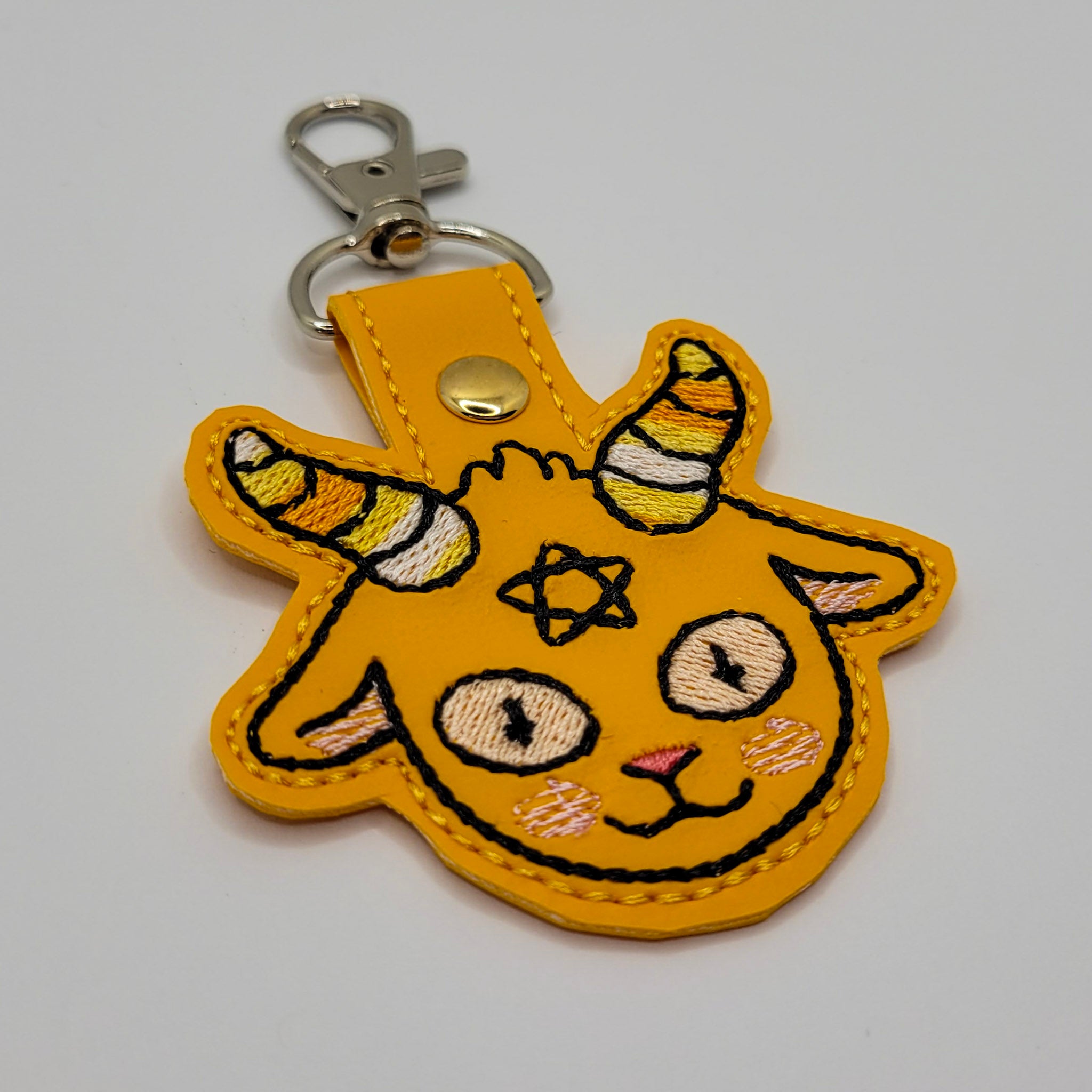Chibi Baphomet Vinyl Embroidered Keychain