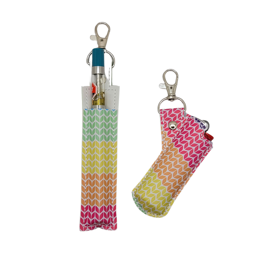 Rainbow Knit Vape & Lighter Case Set