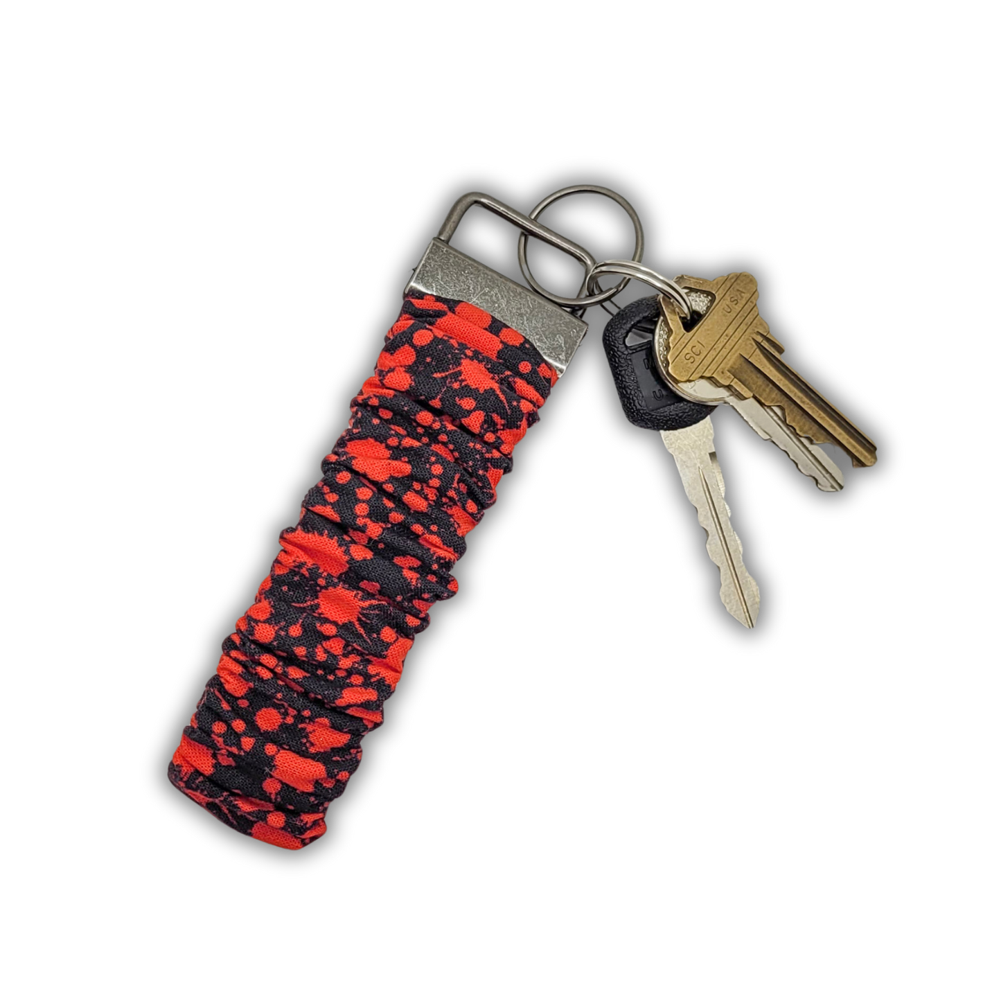 Blood Splatter Scrunchie Wristlet Keychain