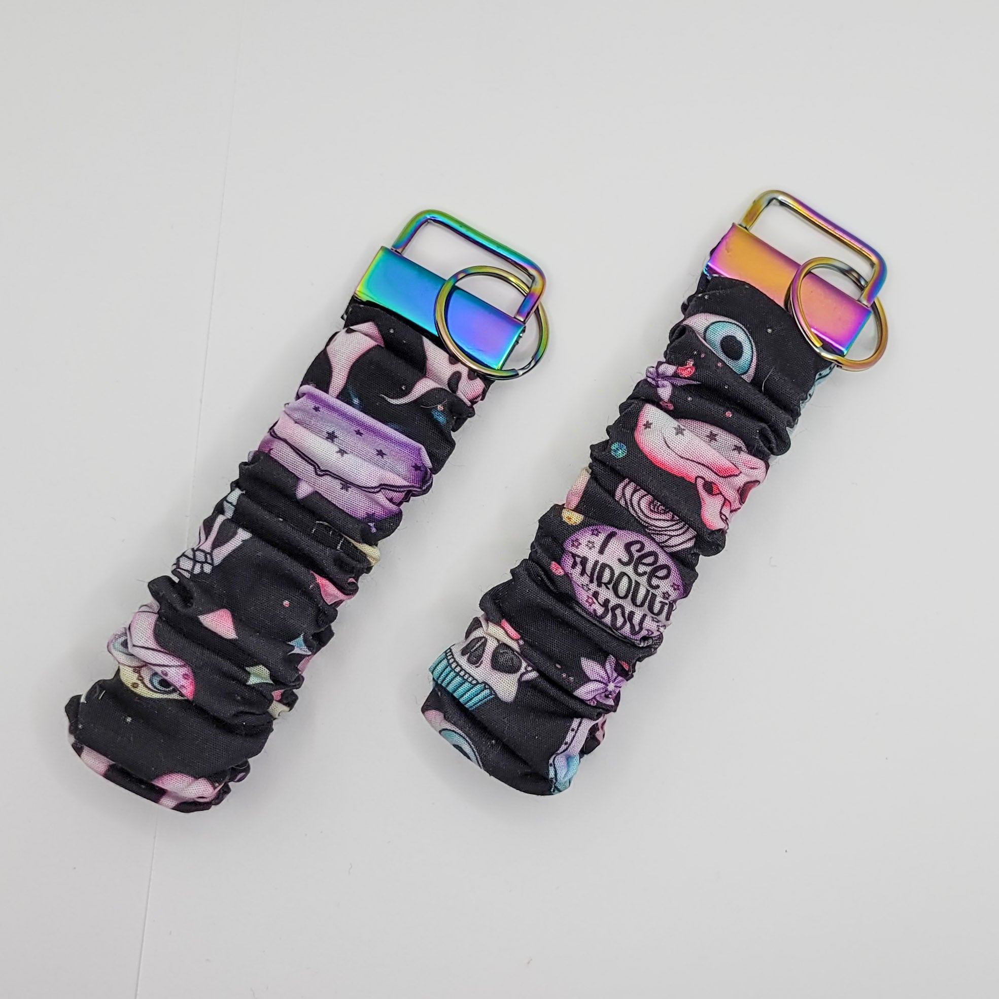 Pastel Goth Scrunchie Wristlet Keychain
