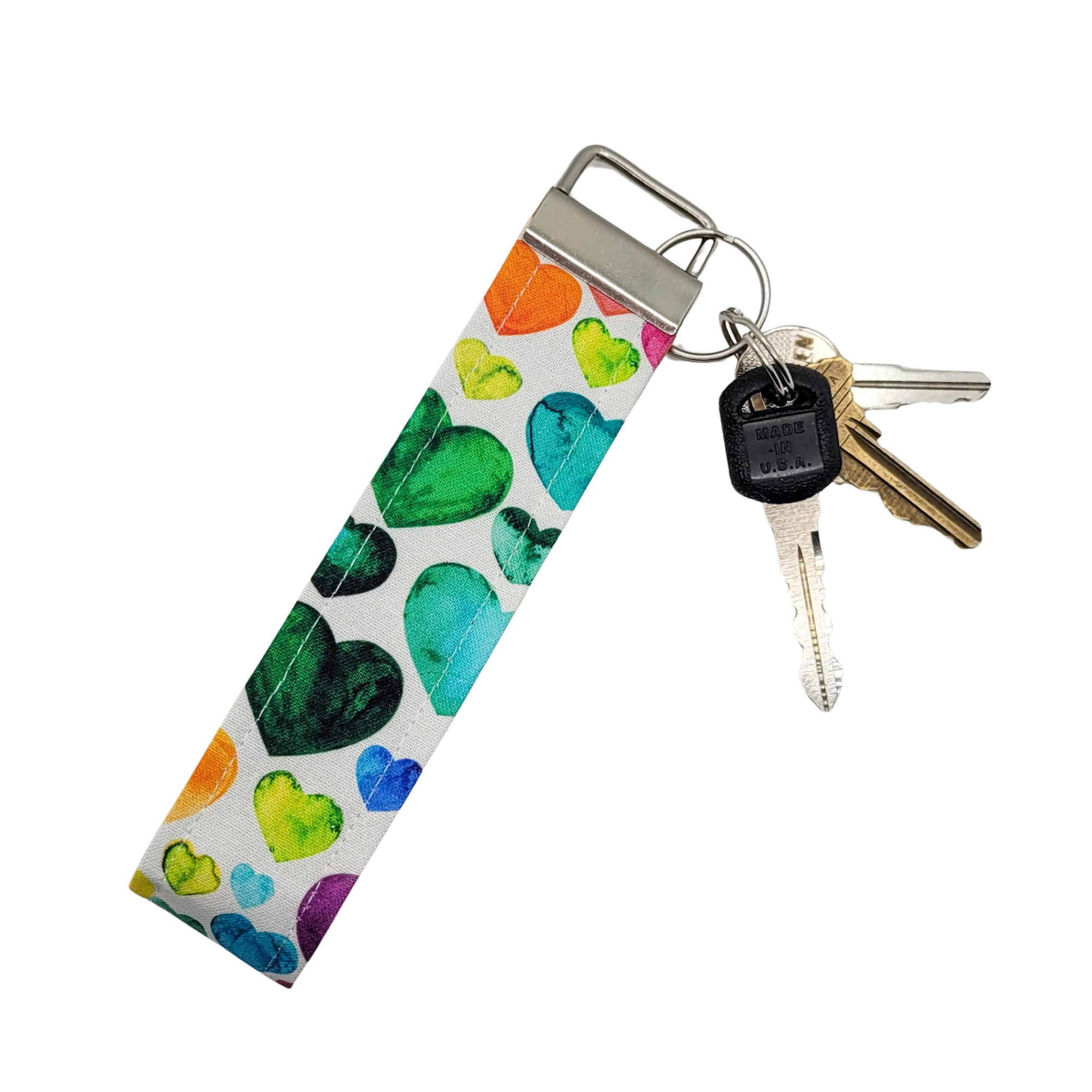 Painted Hearts Keychain Strap