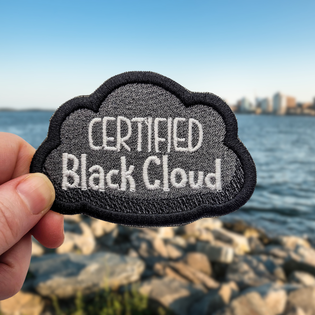 Certified Black Cloud Embroidered Patch