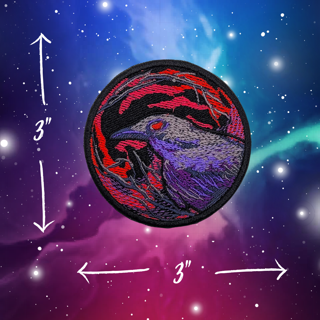 Night Raven Embroidered Patch