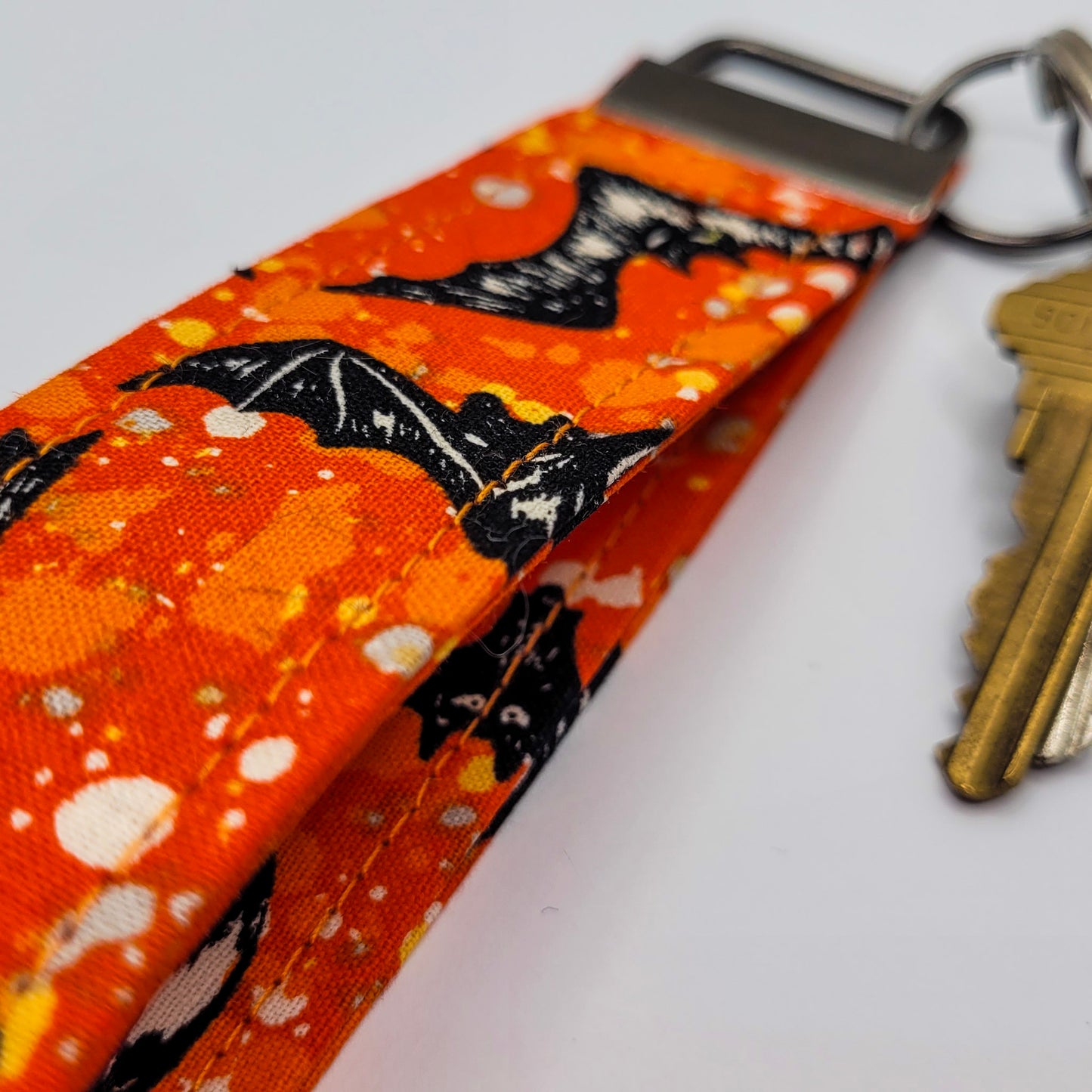 Orange Bats Wristlet Key Strap