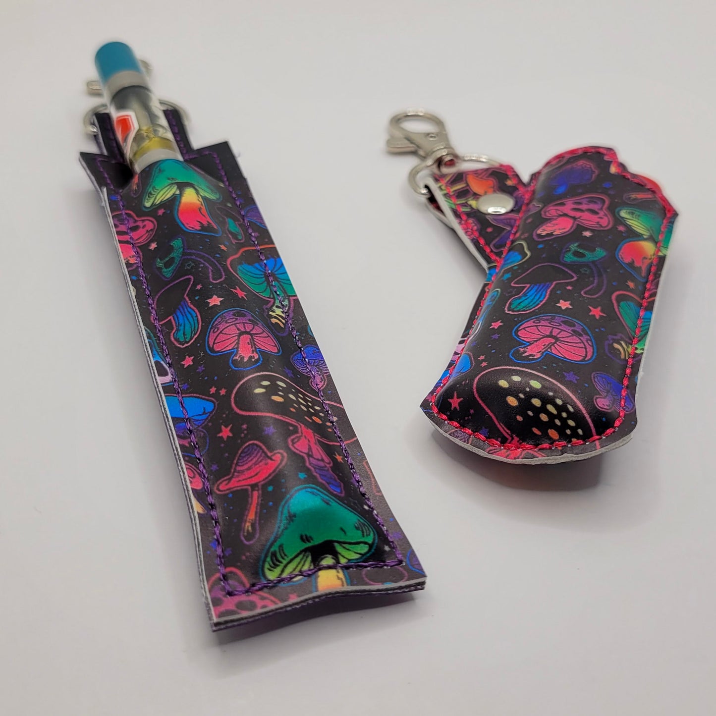 Neon Mushrooms Vape & Lighter Case Set