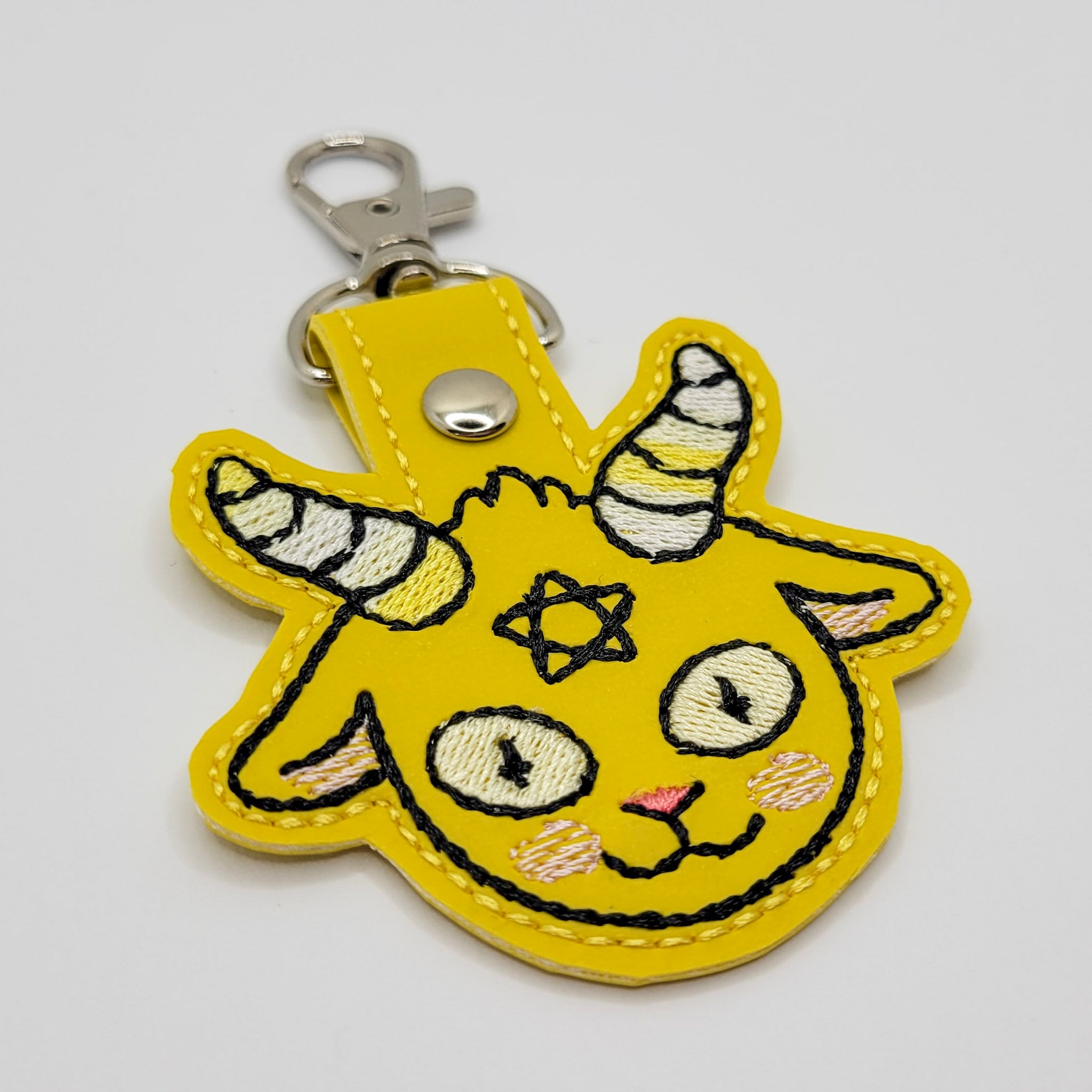 Chibi Baphomet Vinyl Embroidered Keychain