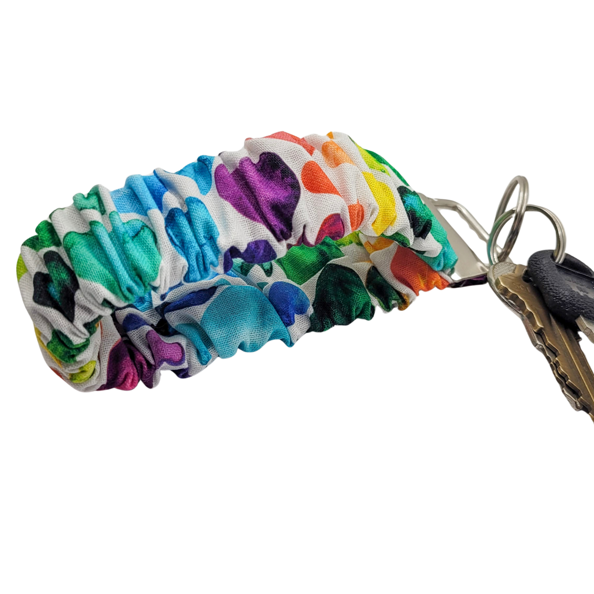 Painted Hearts Scrunchie Wristlet