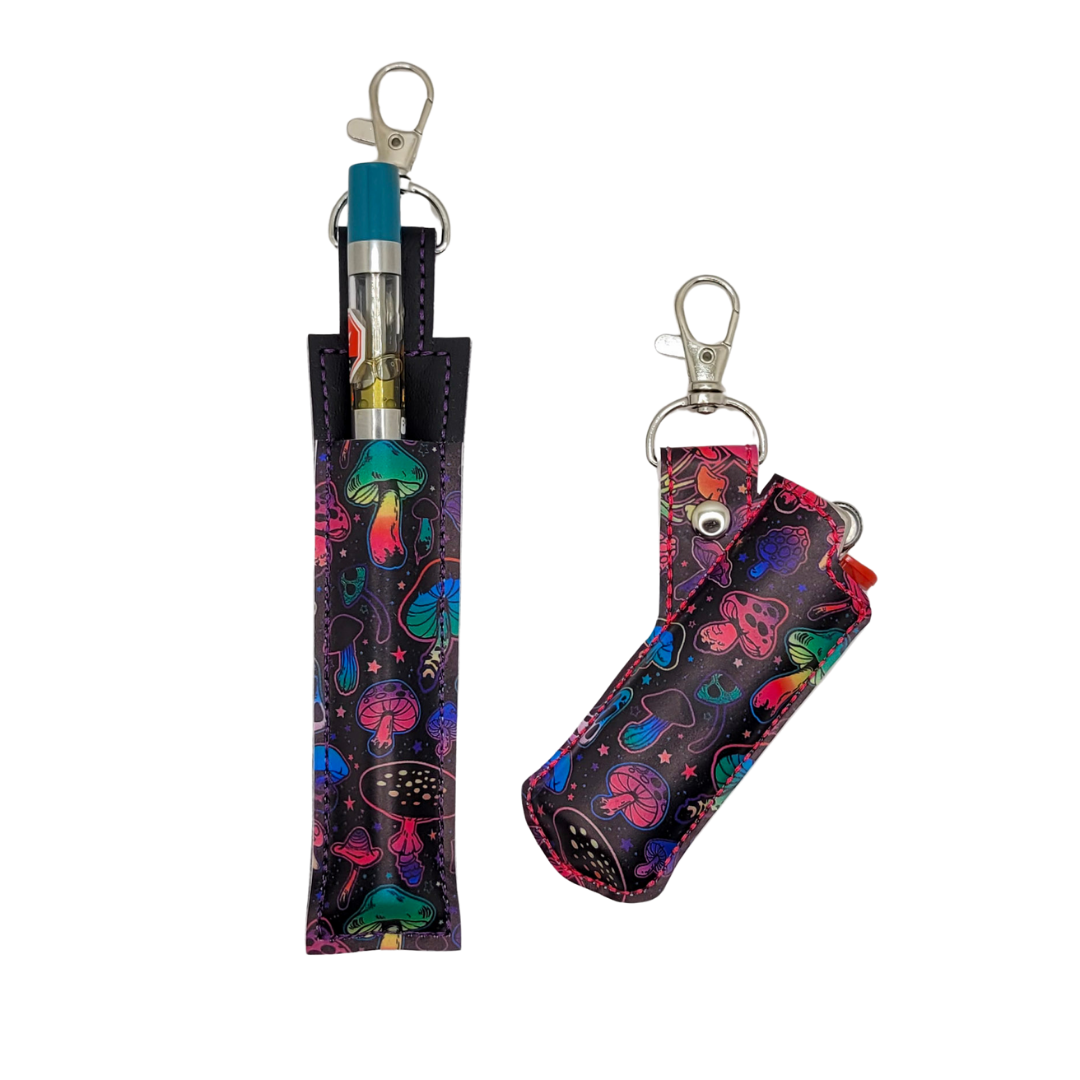 Neon Mushrooms Vinyl Pen Case
