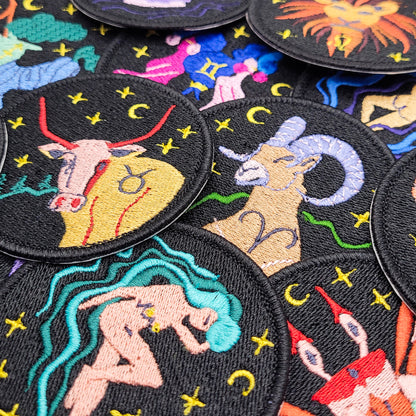 Virgo Zodiac Sign Embroidered Patch