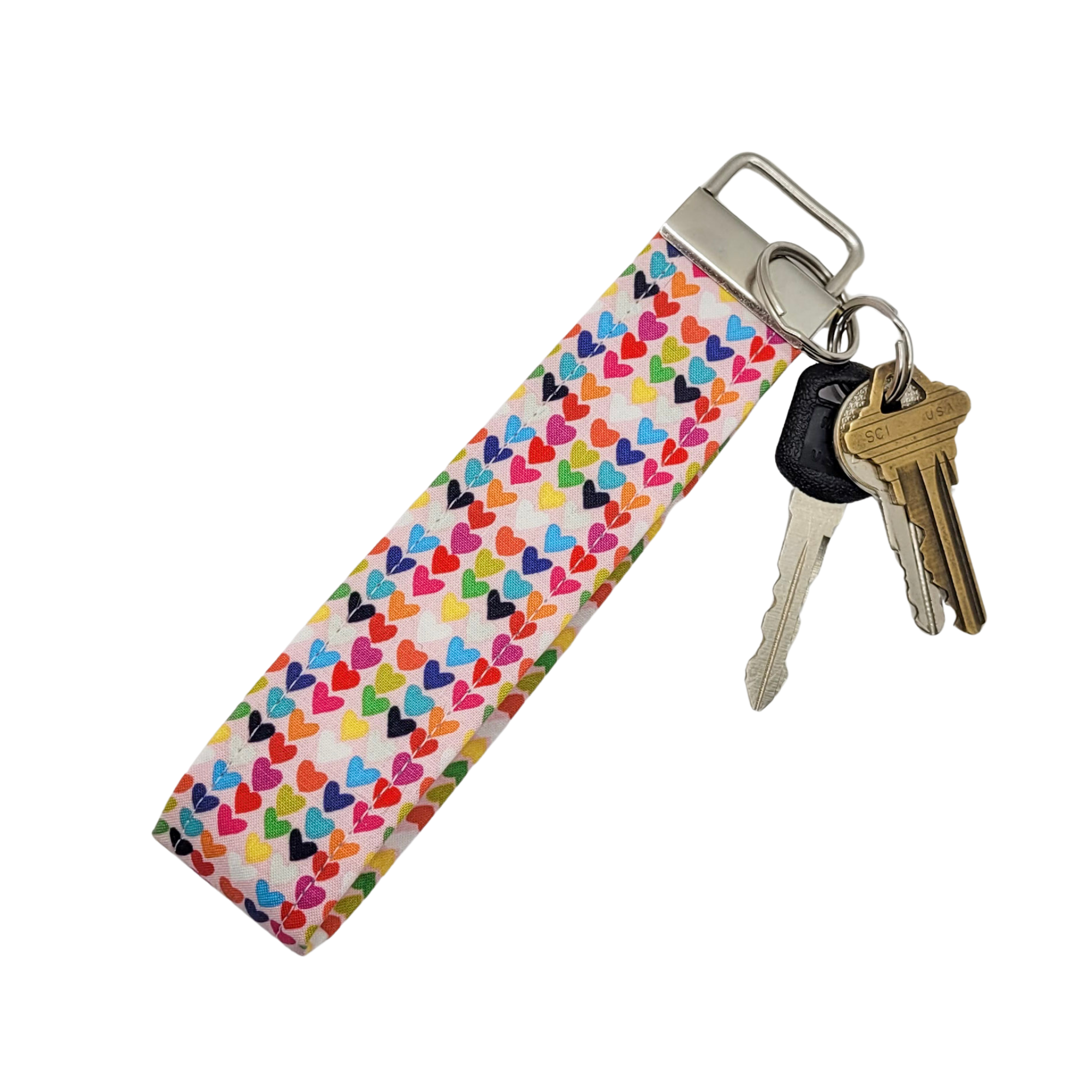 Tiny Hearts Wristlet Keychain