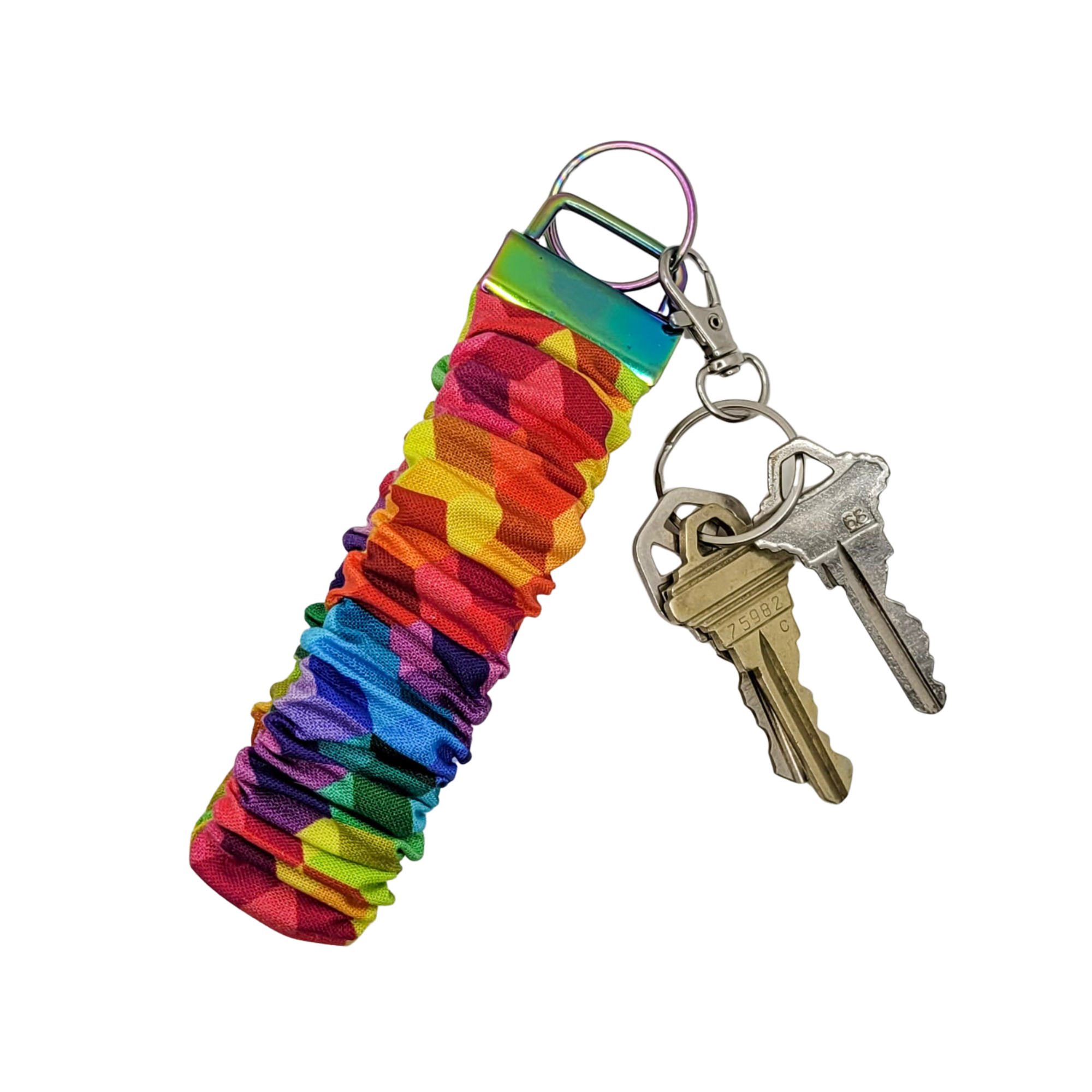 Rainbow Cubes Scrunchie Wristlet