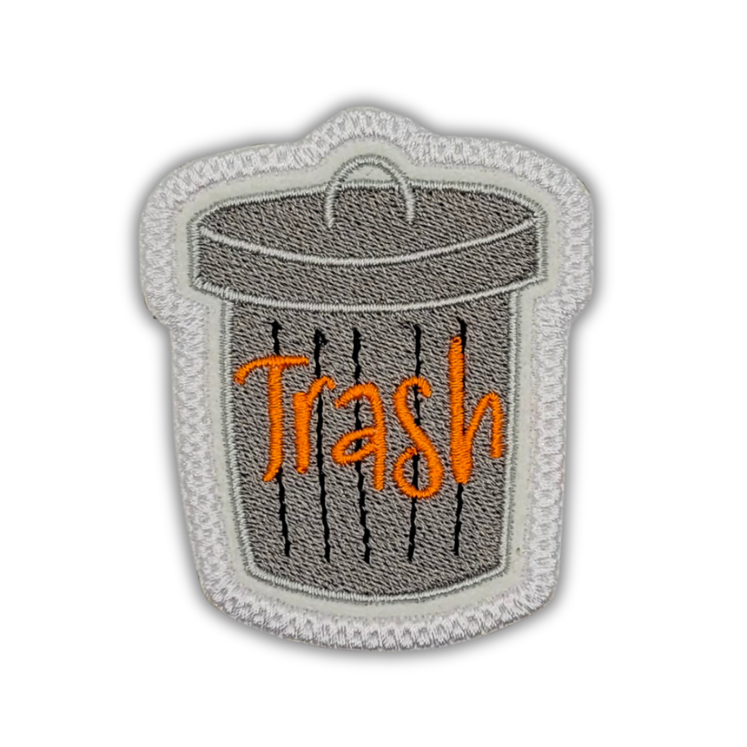 Trash Can Embroidered Patch