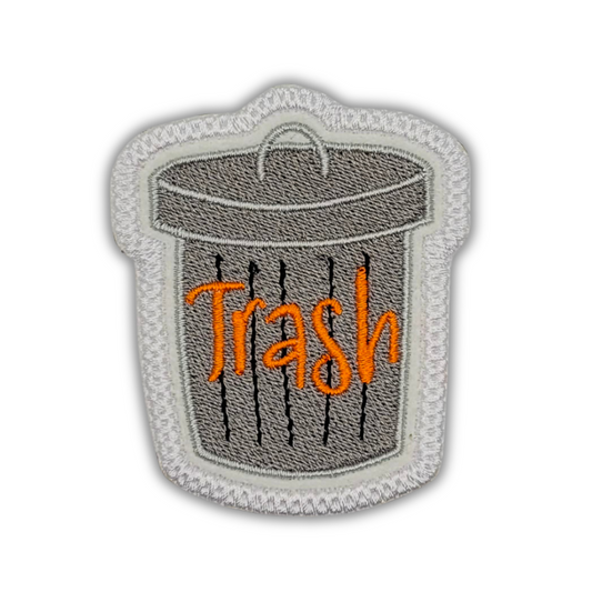 Trash Can Embroidered Patch