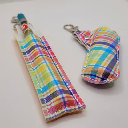 Rainbow Plaid Vape & Lighter Case Set