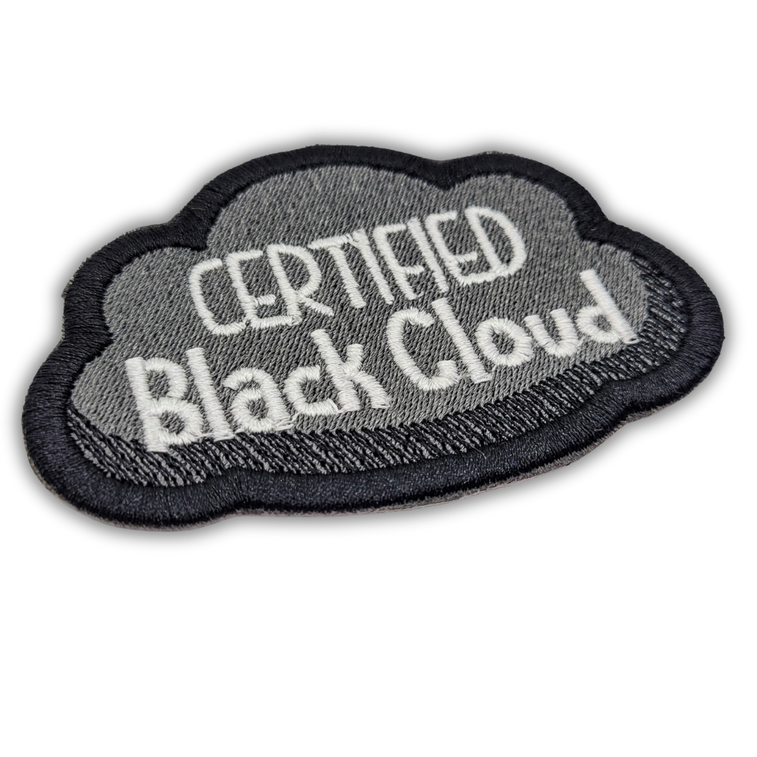 Certified Black Cloud Embroidered Patch