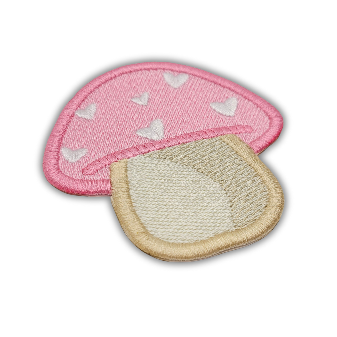 Heart Toadstool Embroidered Patch