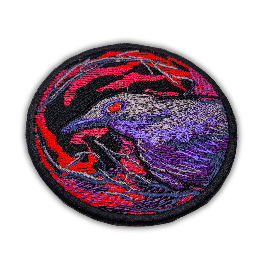 Night Raven Embroidered Patch