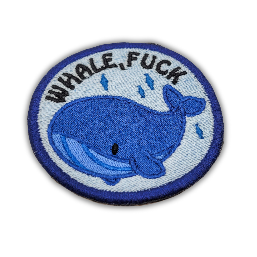 Whale, Fuck Embroidered Patch