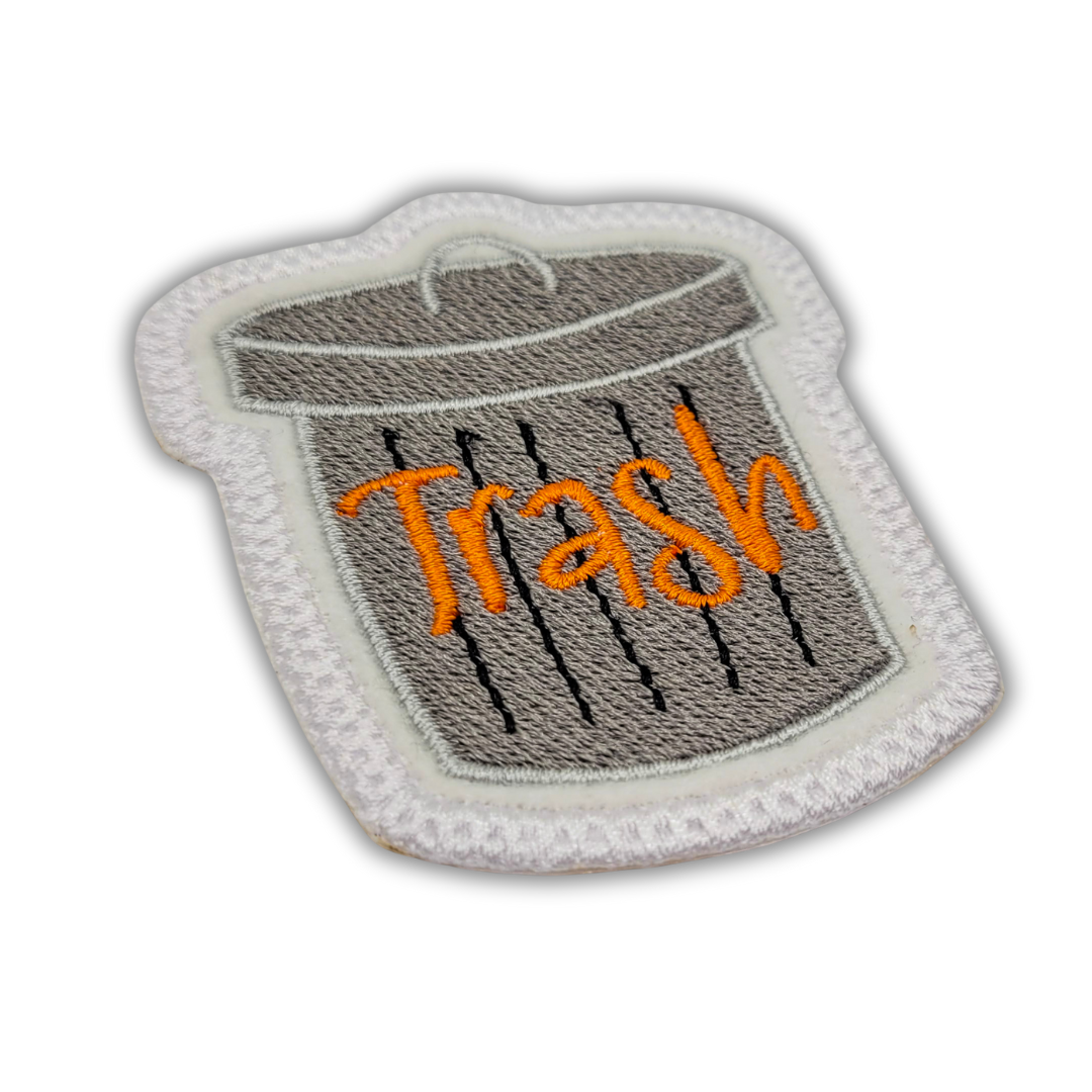 Trash Can Embroidered Patch