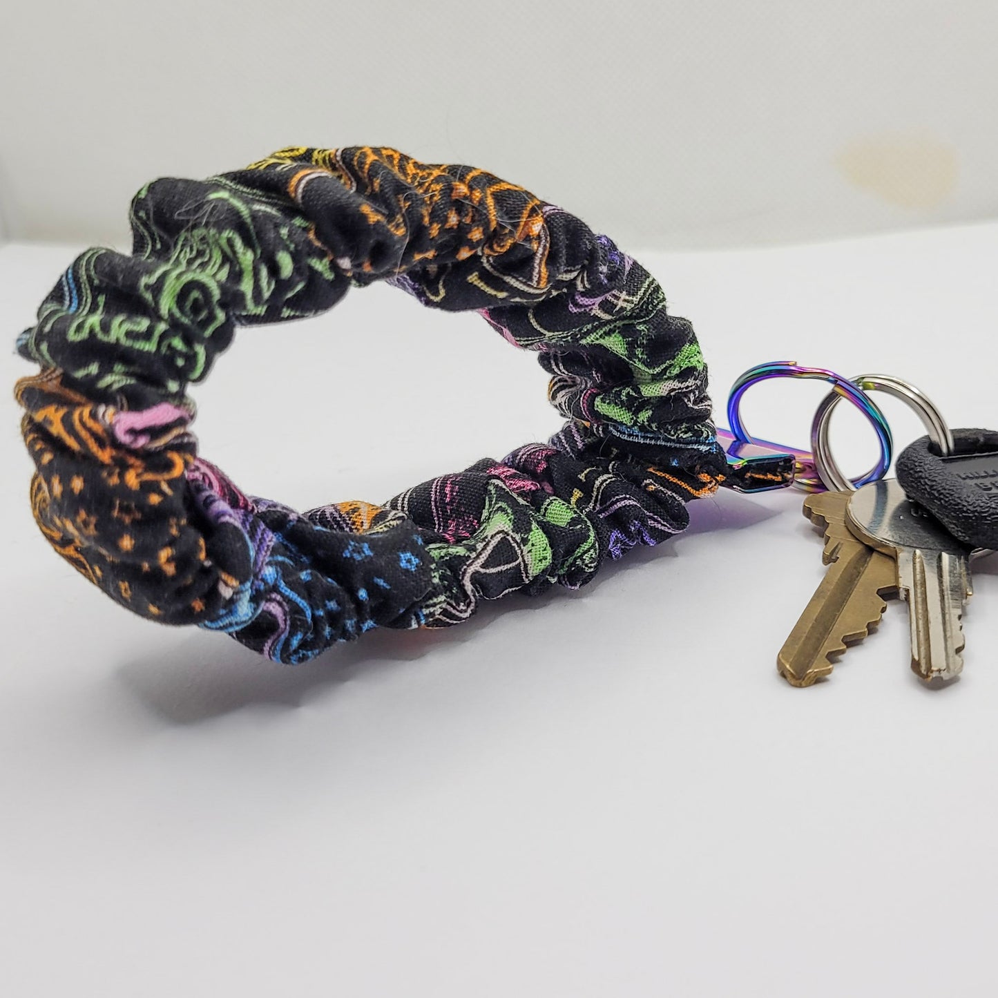 Neon Tarot Scrunchie Wristlet Keychain