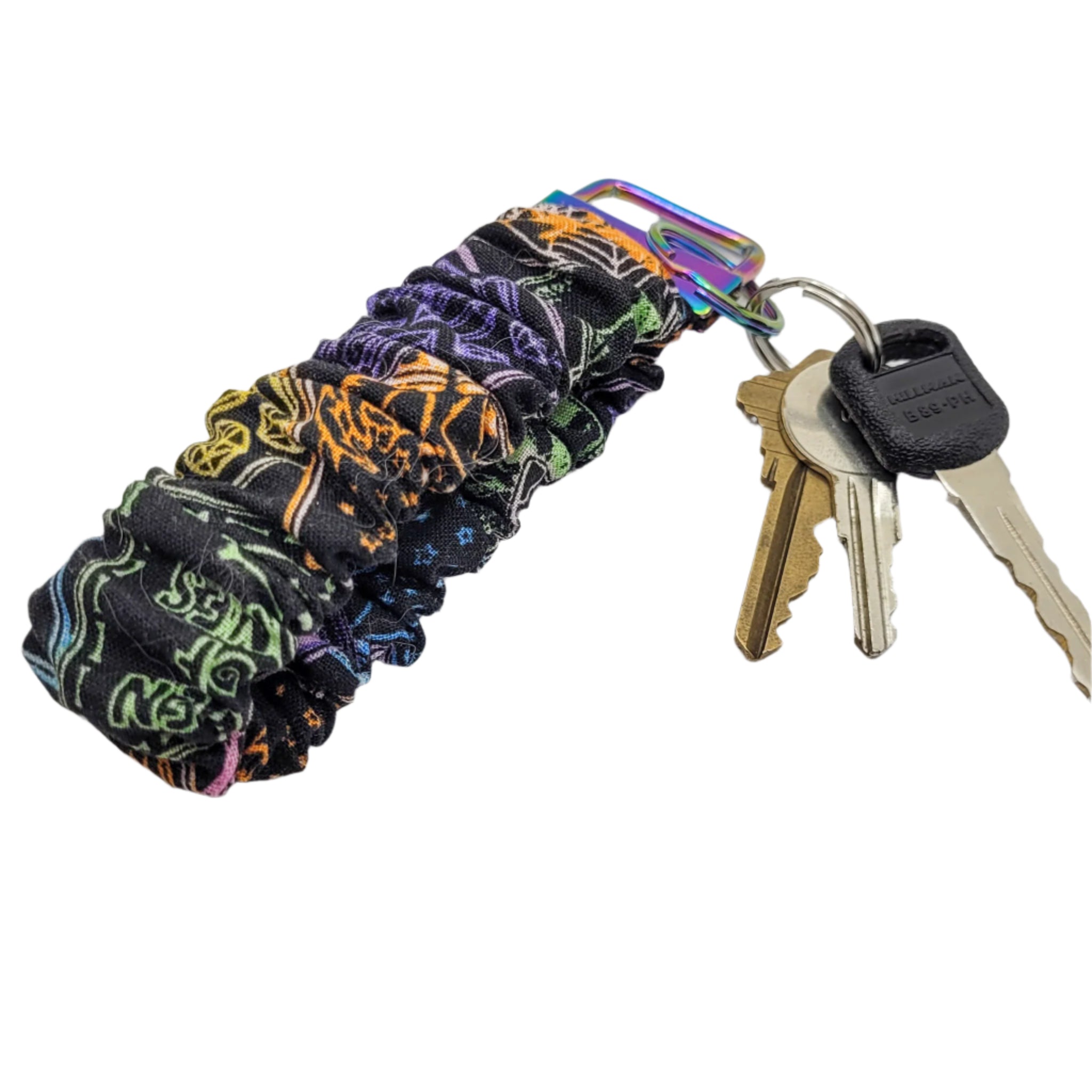 Neon Tarot Scrunchie Wristlet Keychain