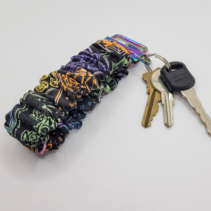 Neon Tarot Scrunchie Wristlet Keychain